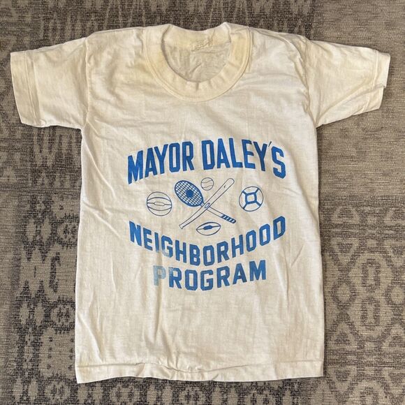 Vintage The Mayor Daley Neighborhood Program Chicago T Shirt RARE Size 2T 3T